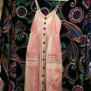 Spaghetti strap pink dress